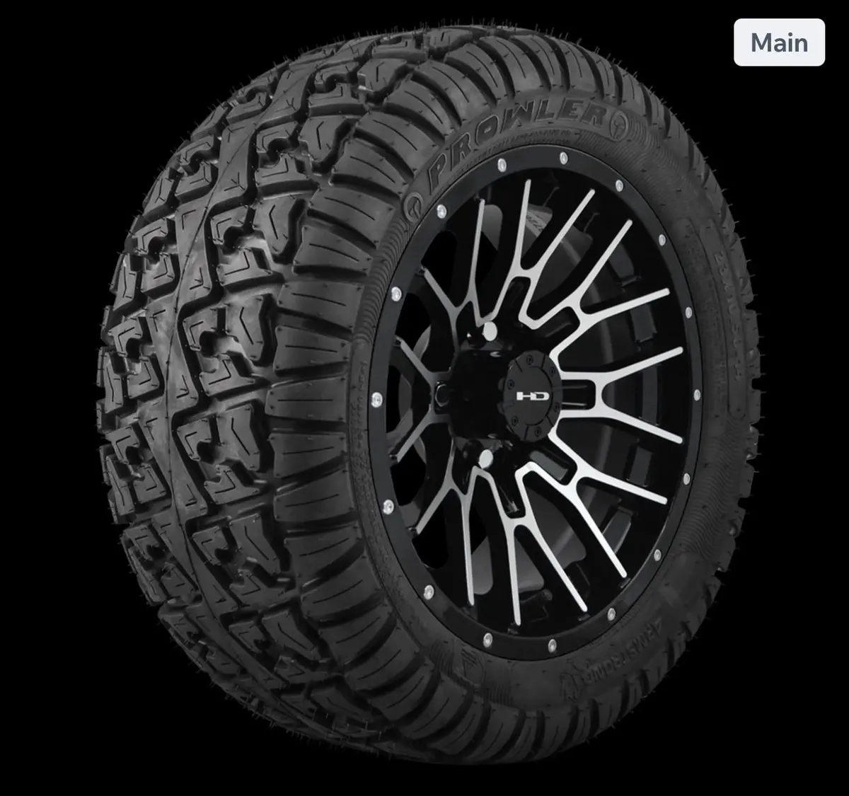 Hd 14" Wheel Tire Package Gloss Black Machine 1