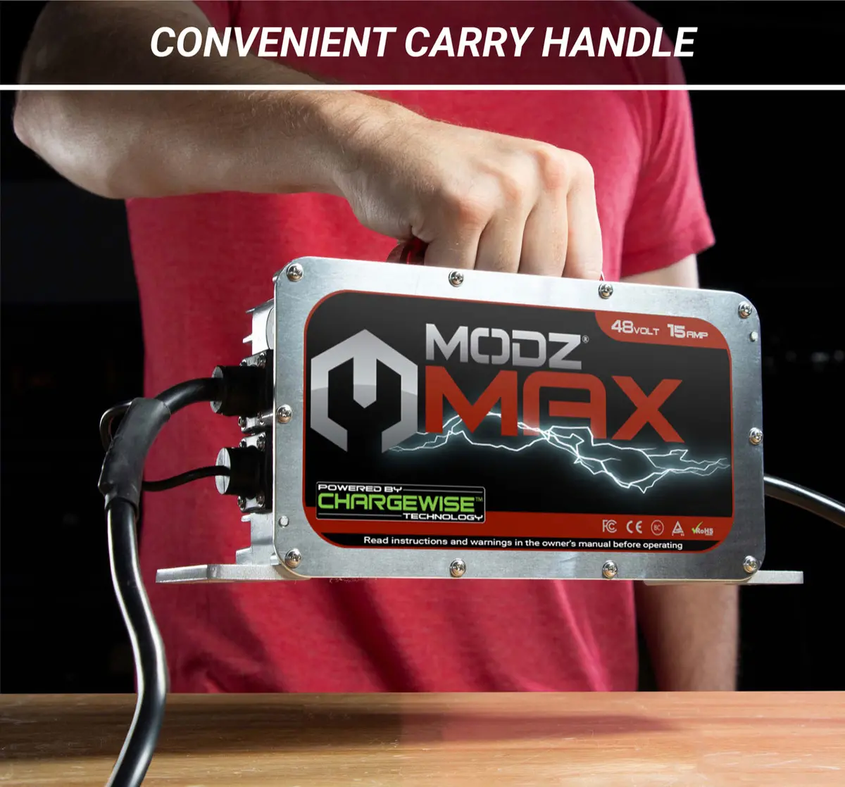 Modz® Max48 15 Amp Battery Charger For 48 Volt Golf Carts 1