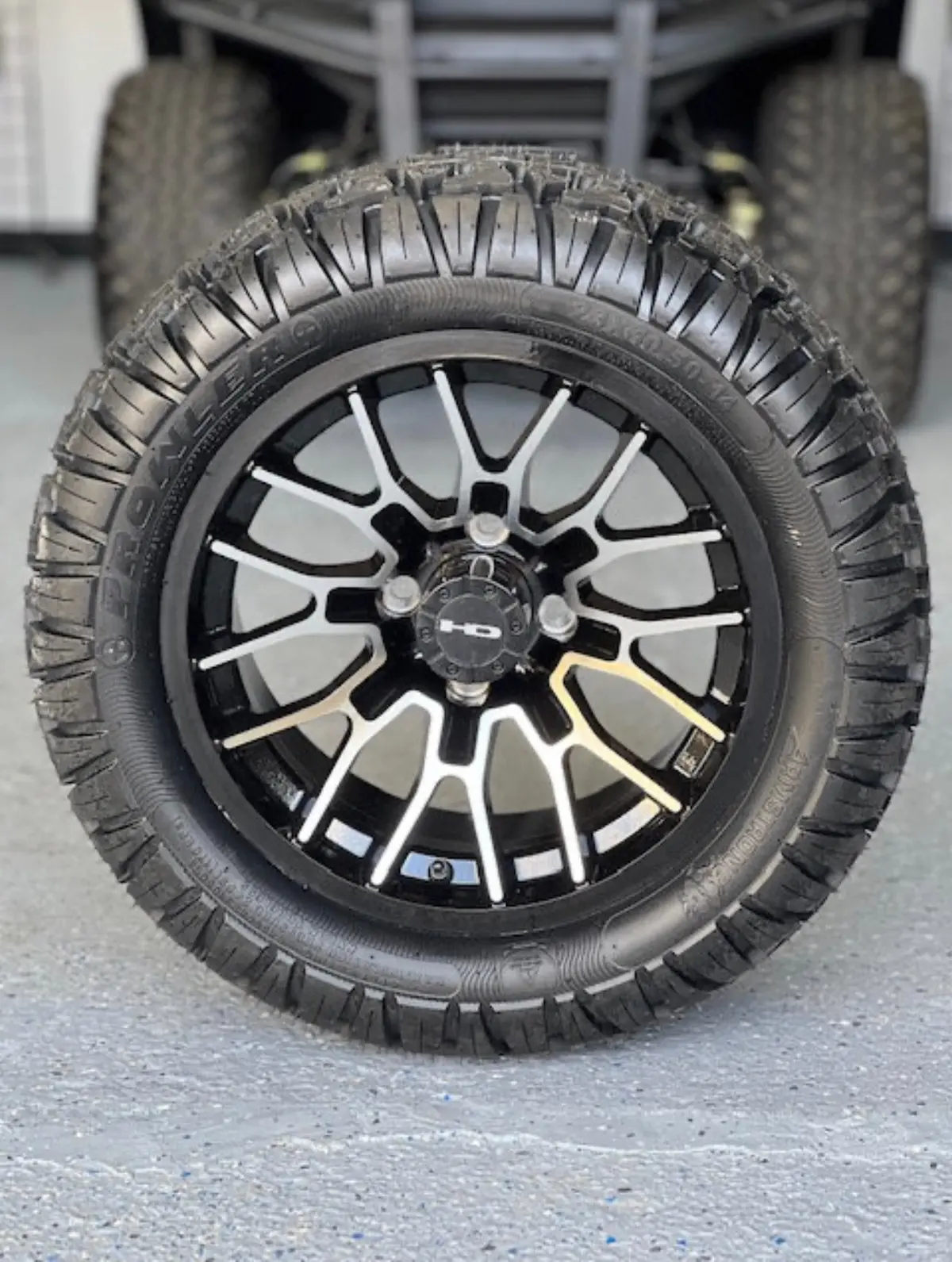 Hd 14" Wheel Tire Package Gloss Black Machine 2