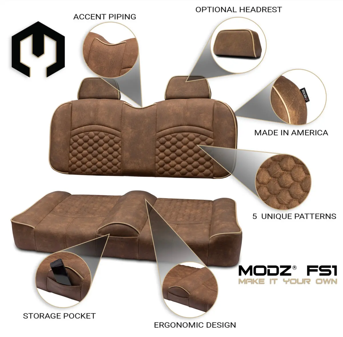 Modz® Fs1 Custom Front Seat - Brown Base 1