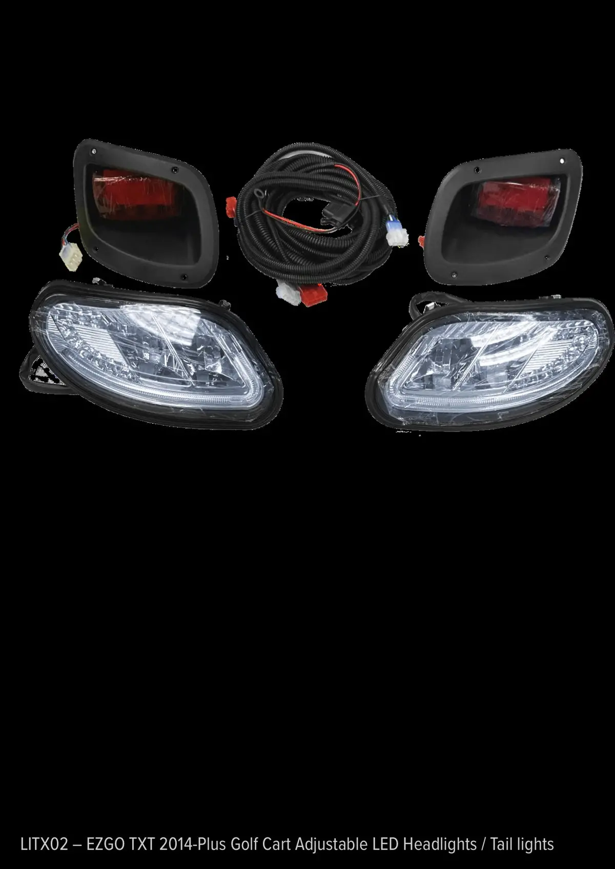 Litx02 – Ezgo Txt 2014-Plus Golf Cart Adjustable Led Headlights / Tail Lights 1
