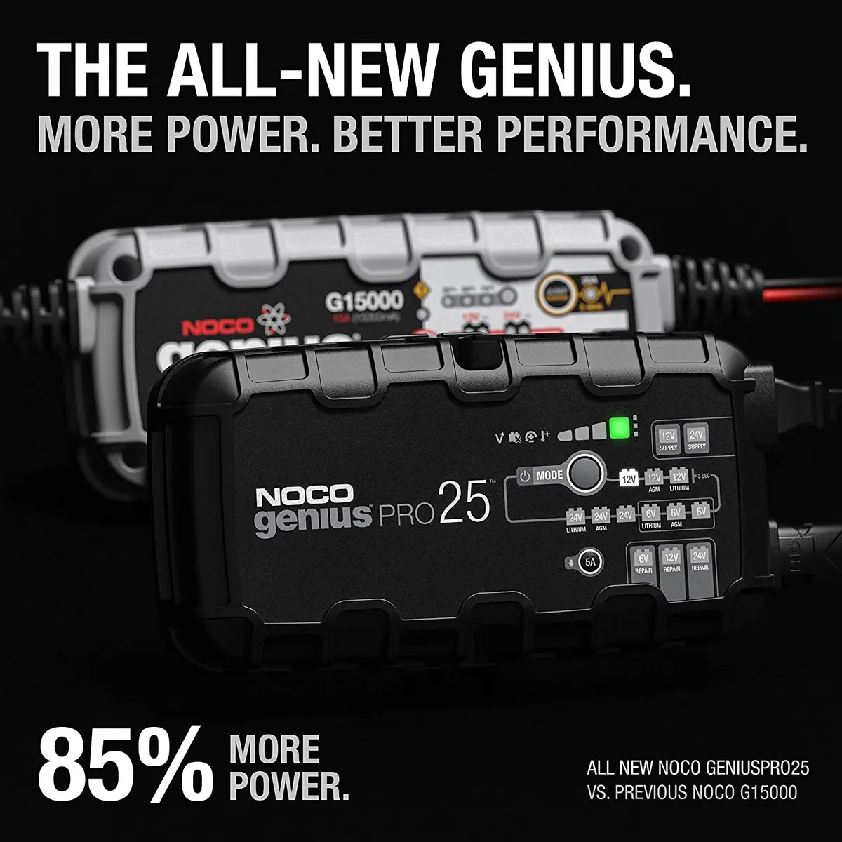 25 Amp (6V - 12V - 24V) Vehicle Tractor Construction Aviation Atv / Utv Battery Charger 2