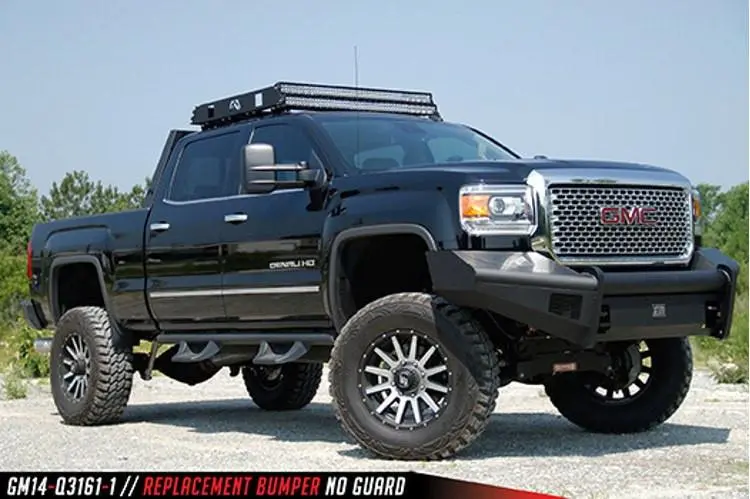 Fab Fours Gm14-Q3161-1 Gmc Sierra 2500/3500 2015-2019 Black Steel Elite Front Bumper No Guard With Tow Hooks 2