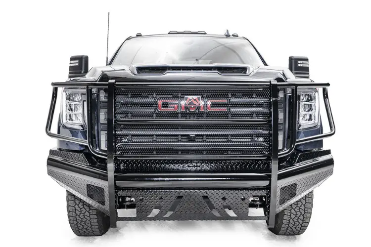 Fab Fours Gm20-S5060-1 Gmc Sierra 2500/3500 2020-2023 Black Steel Front Bumper With Sensor Full Guard 1