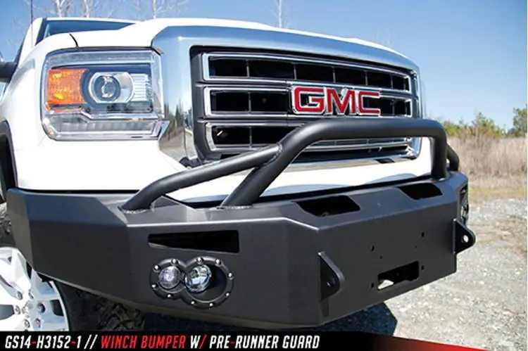Fab Fours Gs14-F3152-1 Gmc Sierra 1500 2014-2015 Premium Front Bumper Sensor Winch Ready With Pre-Runner Guard 1