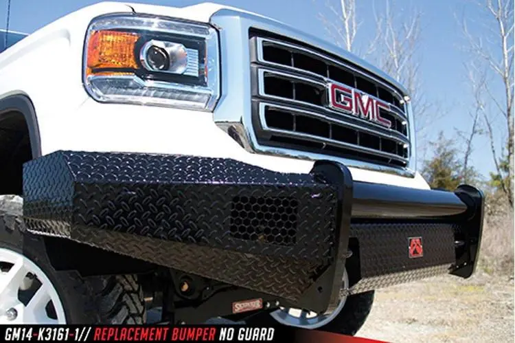 Fab Fours Gs14-K3161-1 Gmc Sierra 1500 2014-2015 Black Steel Front Bumper No Guard With Tow Hooks 2