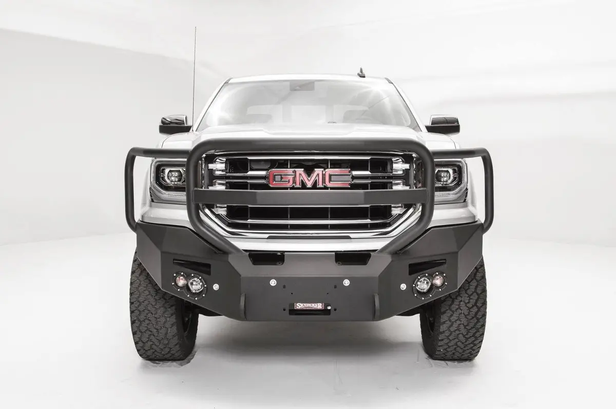 Fab Fours Gs16-F3950-1 Gmc Sierra 1500 2016-2018 Premium Front Bumper Sensor Winch Ready With Full Guard 1