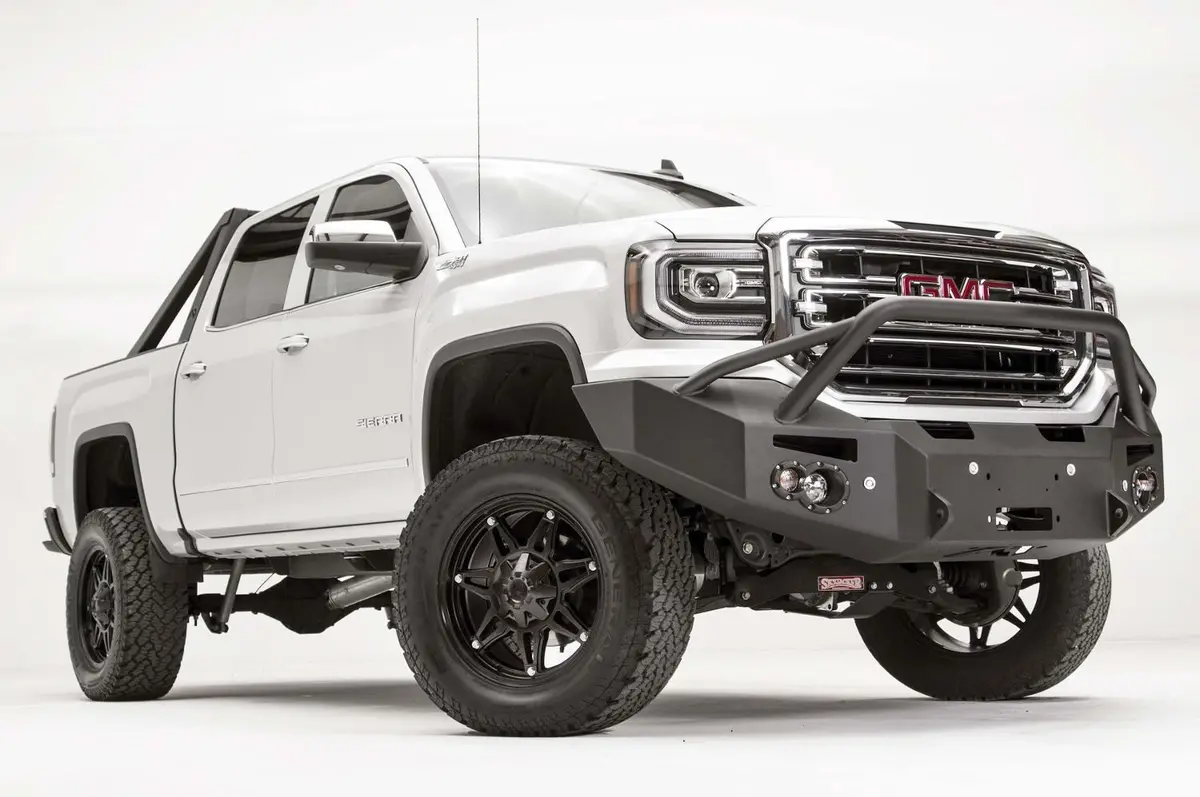 Fab Fours Gs16-F3952-1 Gmc Sierra 1500 2016-2018 Premium Front Bumper Sensor Winch Ready With Pre-Runner Guard 2