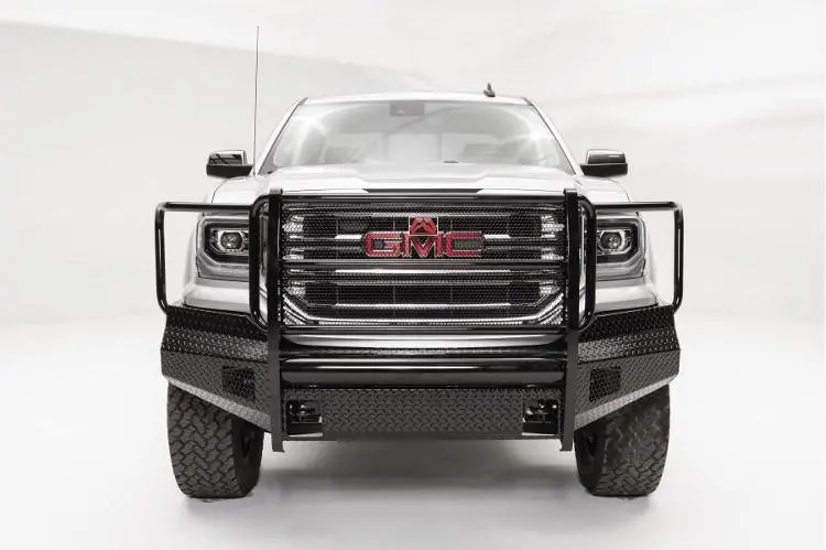 Fab Fours Gs16-K3960-1 Gmc Sierra 1500 2016-2018 Black Steel Front Bumper Full Guard With Tow Hooks 2