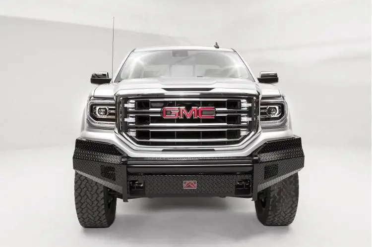 Fab Fours Gs16-K3961-1 Gmc Sierra 1500 2016-2018 Black Steel Front Bumper No Guard With Tow Hooks 2