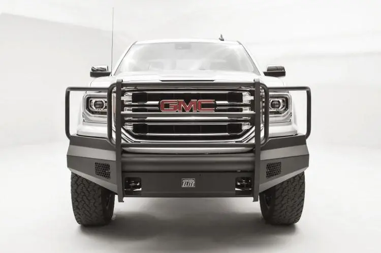 Fab Fours Gs16-R3960-1 Gmc Sierra 1500 2016-2018 Black Steel Elite Front Bumper With Full Guard 1