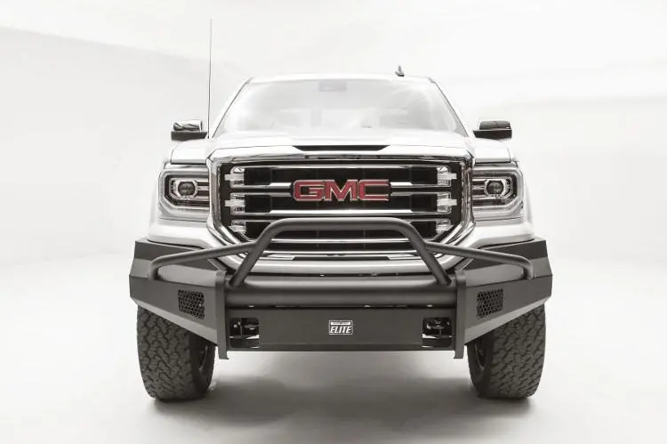 Fab Fours Gs16-R3962-1 Gmc Sierra 1500 2016-2018 Black Steel Elite Front Bumper With Pre-Runner Guard 2