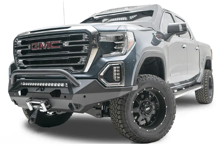 Fab Fours Gs19-X3952-1 Gmc Sierra 1500 2019-2022 Matrix Front Bumper Winch Ready Pre-Runner Guard 2