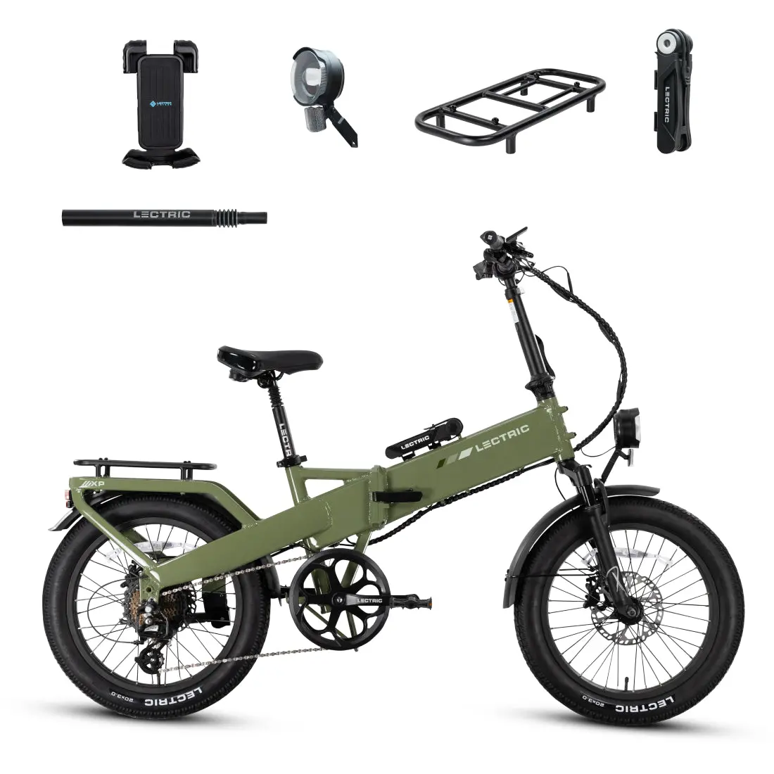 Xp4 750 Pine Green + Free Levelup Rack, Suspension Seat Post, Elite Headlight, Bike Lock, Phone Mount ($365 Value) 1