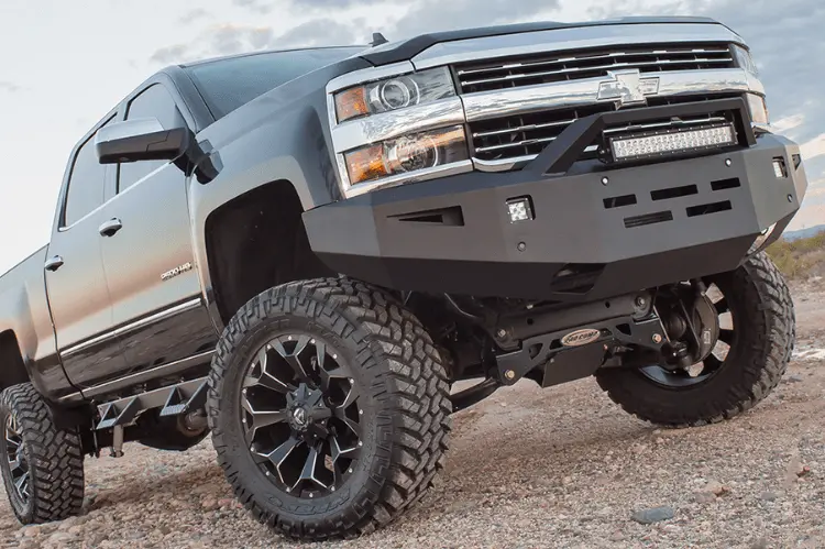 Ici Aluminum Chevy Silverado 2500/3500 2015-2019 Alumilite Front Bumper Non Winch With Optional Bolt-On Rt Series Light Bracket Al-Fbm94chn-Rt 1