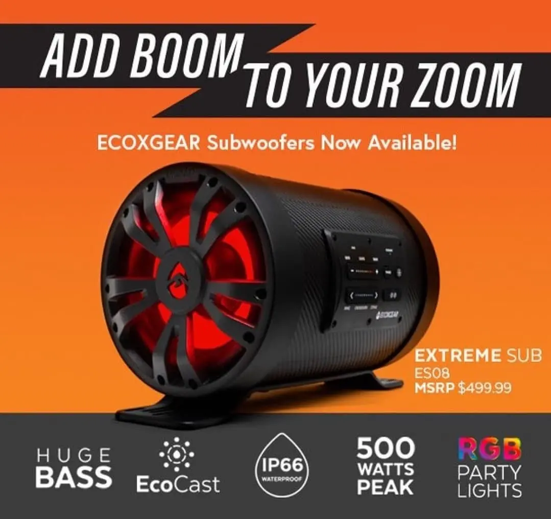 Ecoxgear Extremesub Es08 Weather-Proof, 500 Watt, Enclosure With One 8" 4-Ohm Subwoofer And 8" Speaker 1