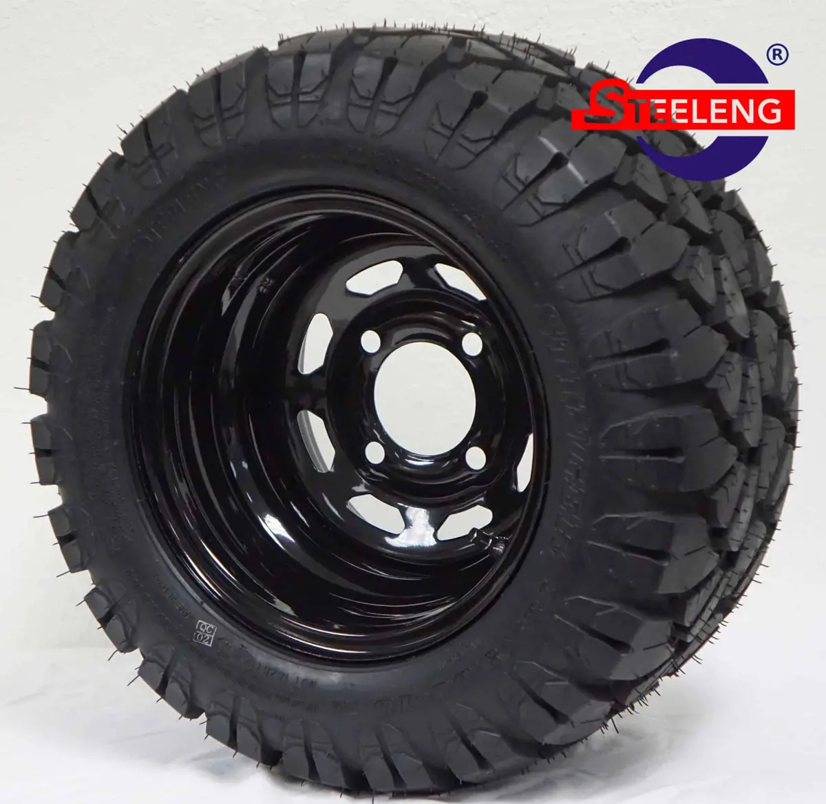 Bndl-Sw1001-Tr1004 – Sgc 10″X7″ Steel Wheel – Black – Slotted / Steeleng 18″X9″-10″ Stinger All Terrain Tire Dot Approved 1