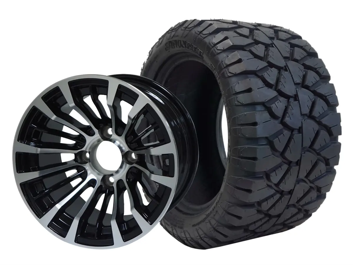 Sgc 12″ Matador Machined/Black Wheel – Aluminum Alloy / Steeleng 22″X10.5″-12″ Stinger All Terrain Tire Dot Approved 1