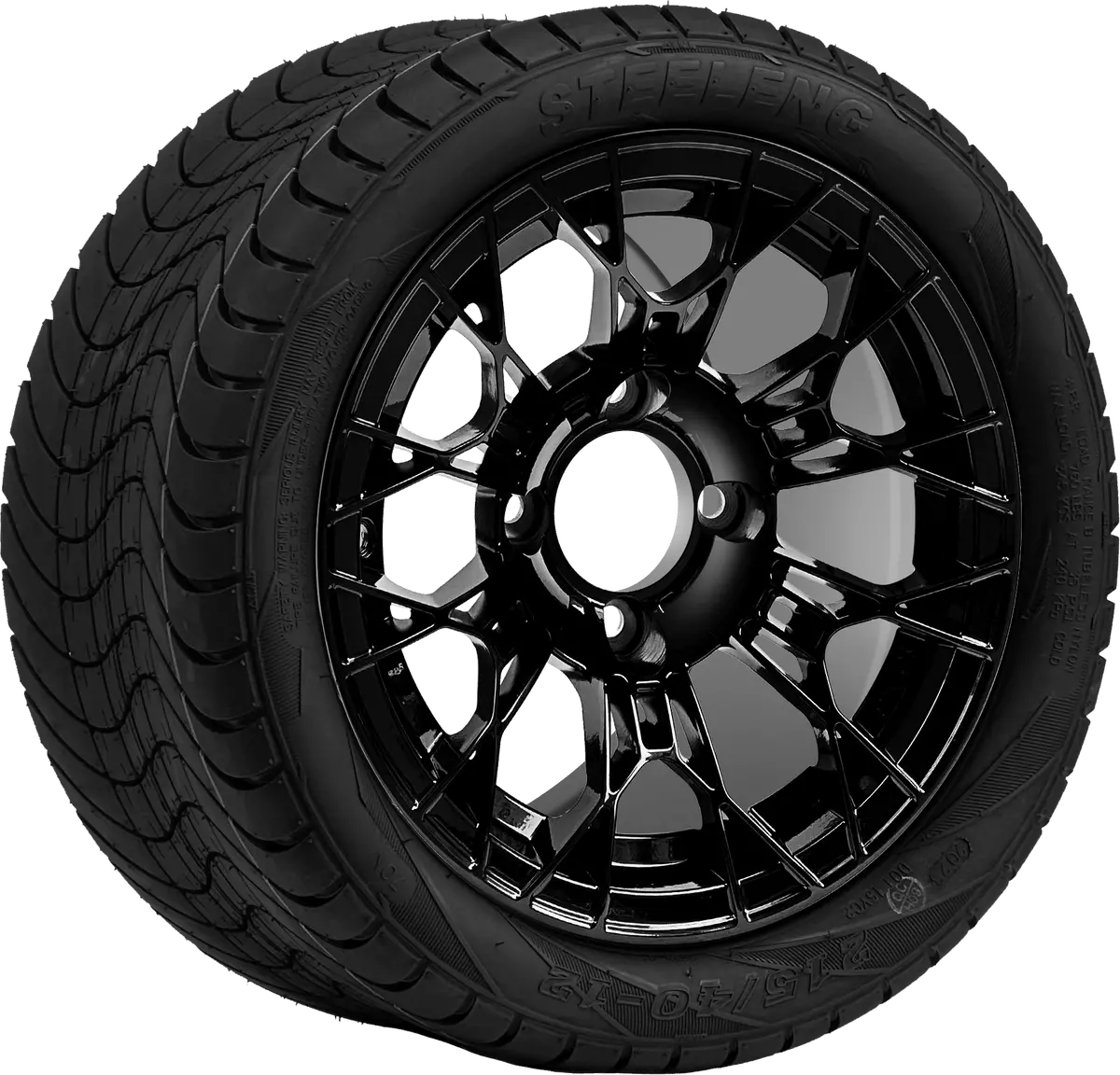 Sgc 12″ Grizzly Matte Black Wheel – Aluminum Alloy / Steeleng 22″X10.5″-12″ Stinger All Terrain Tire Dot Approved 2
