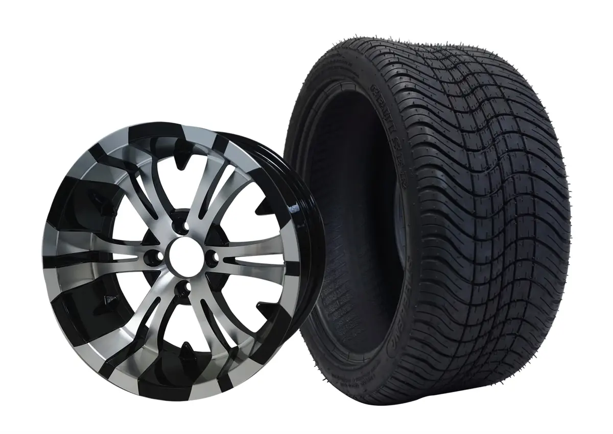 Sgc 14″ X 7″ Vampire Machined/Black Wheel – Aluminum Alloy / Steeleng 22″X10.5″-14″ Gator All Terrain Tire Dot Approved 1