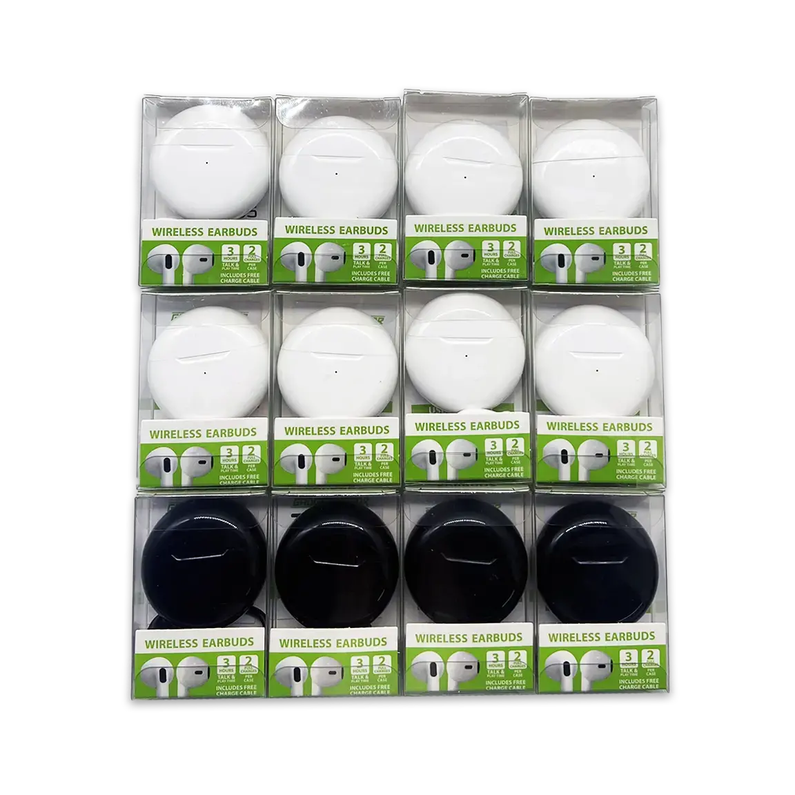 Wireless Earbuds With Round Charging Case - 12 Pieces Per Pack 24688 1