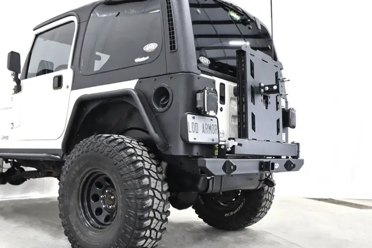 Lod Offroad Destroyer Expedition Rear Bumper Jeep Wrangler Yj & Tj 1987-2006 With Tire Carrier Jbc9621 1