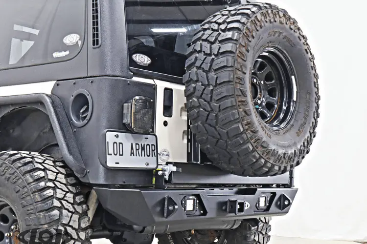 Lod Offroad Destroyer Rear Bumper Jeep Wrangler Lj 1987-2006 With Tire Carrier Jbc9641 1