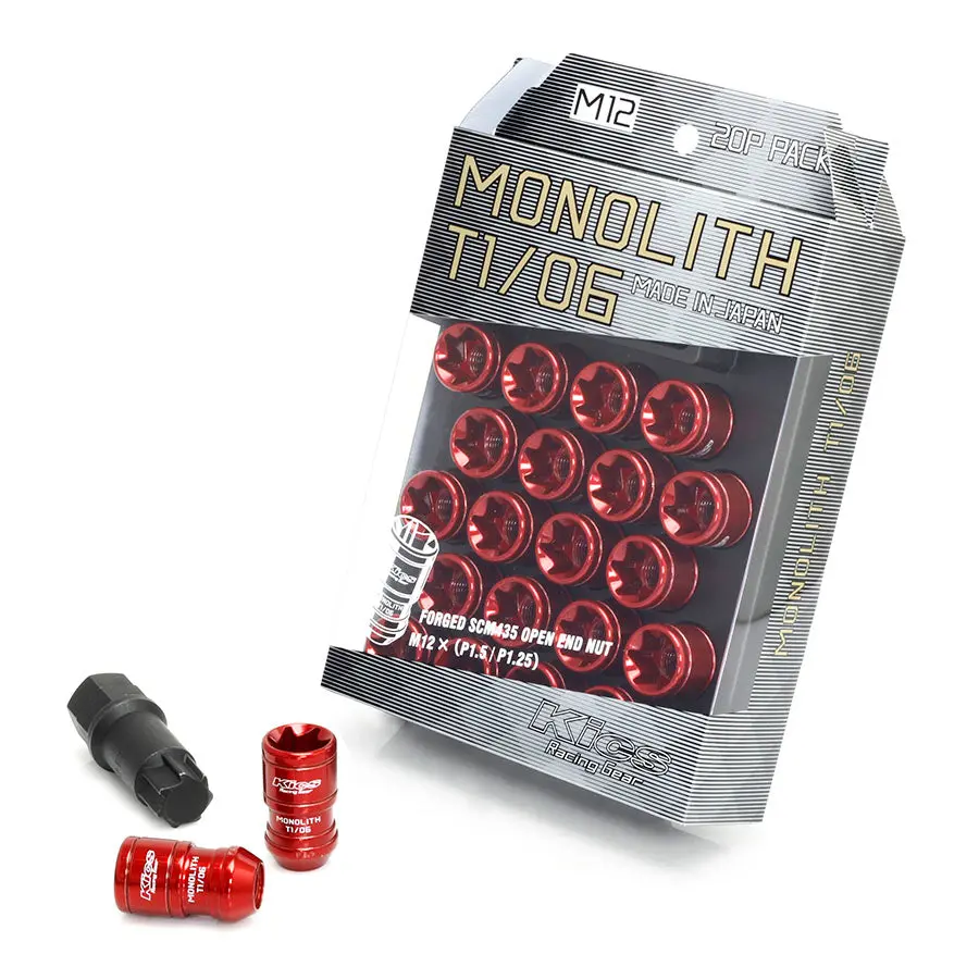 Project Kics Monolith Ti/06 Lug Nuts - Red 1