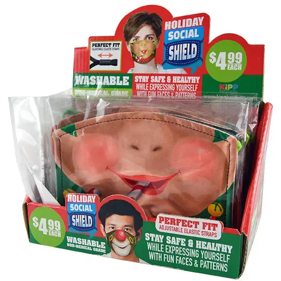 Christmas Printed Mask - 24 Pieces Per Retail Ready Display Kp4174 1