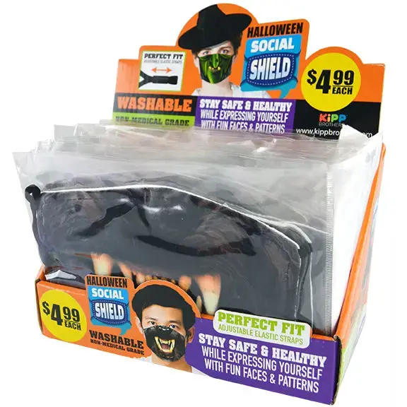 Halloween Printed Mask - 24 Pieces Per Retail Ready Display Kp4175 1