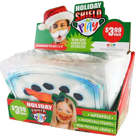 Christmas Printed Mask - 24 Pieces Per Retail Ready Display Kp4181 1
