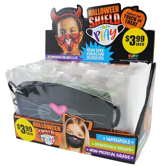 Halloween Printed Mask - 24 Pieces Per Retail Ready Display Kp4183 1