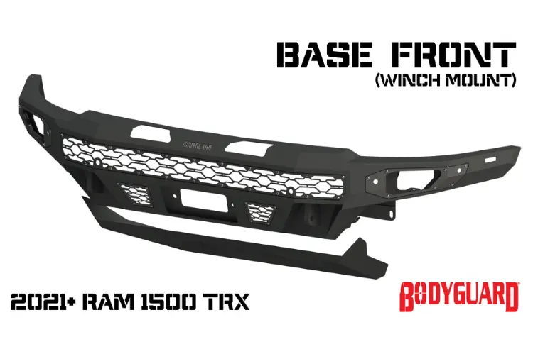 Bodyguard Lar21lytnn Dodge Ram 1500 Trx 2021-2024 Freedom Series Base Front Bumper Winch Ready Sensor Textured Black Powdercoat 1
