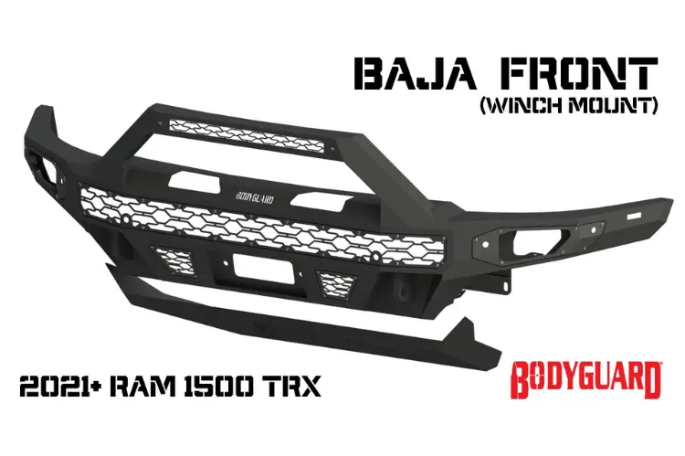 Bodyguard Lbr21lybnb Dodge Ram 1500 Trx 2021-2024 Freedom Series Baja Front Bumper Winch Ready Sensor Bare Metal 1