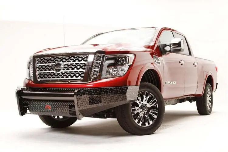 Fab Fours Nt16-K3761-1 Nissan Titan Xd 2016-2024 Black Steel Front Bumper No Guard With Tow Hooks 2
