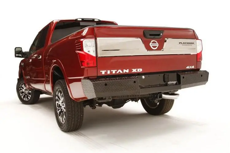 Fab Fours Nt16-T3750-1 Nissan Titan Xd 2016-2024 Black Steel Rear Bumper 2