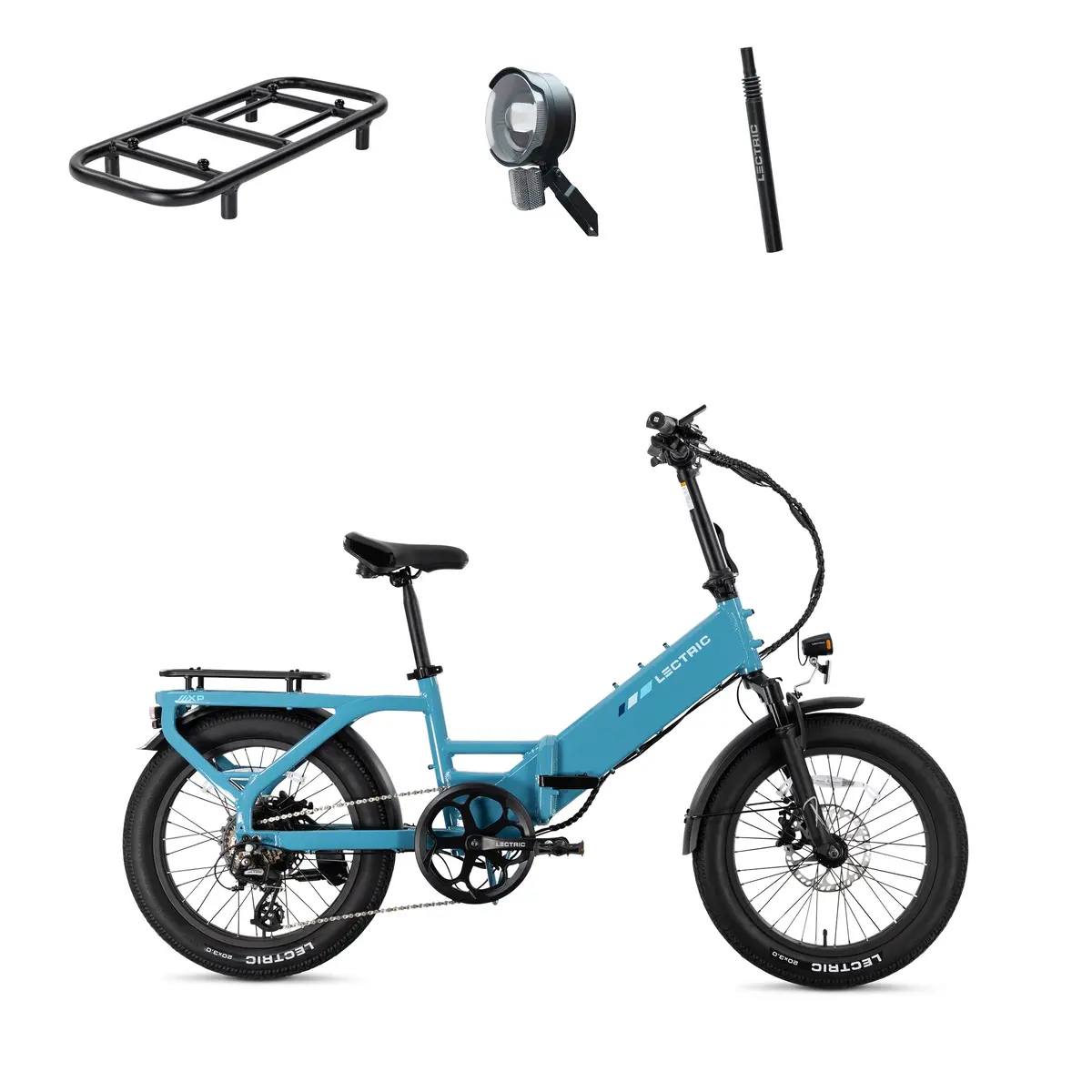 Xp4 750 Step-Thru Raindrop Blue + Free Levelup Rack, Suspension Seat Post, & Elite Headlight ($375 Value) [Ca] 1