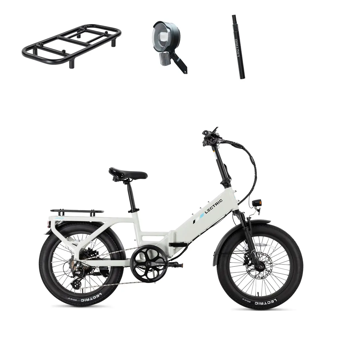 Xp4 750 Step-Thru Stratus White + Free Levelup Rack, Suspension Seat Post, & Elite Headlight ($375 Value) [Ca] 1