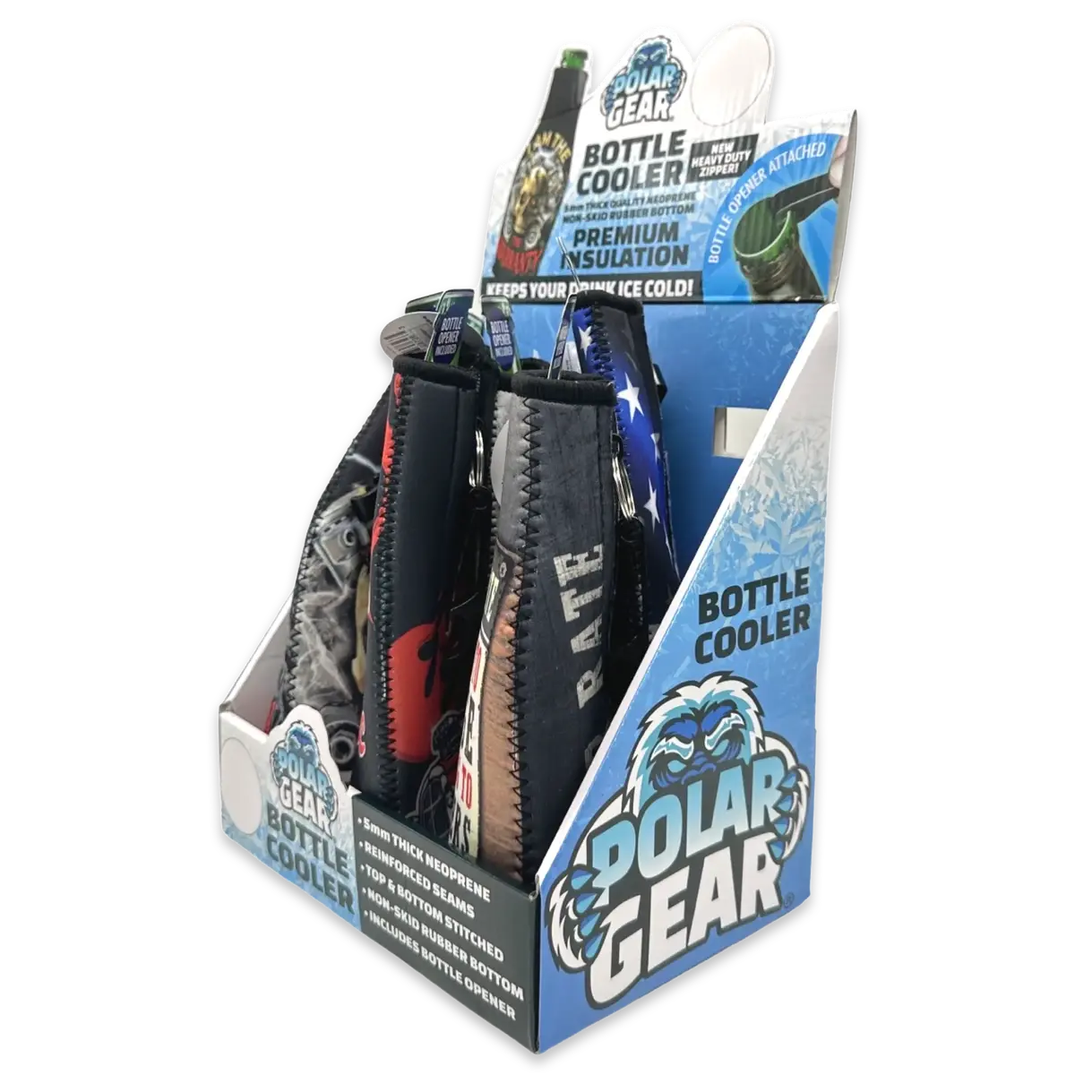 Neoprene 16 Oz Bottle Suit Cooler - 6 Pieces Per Retail Ready Display 23736 1