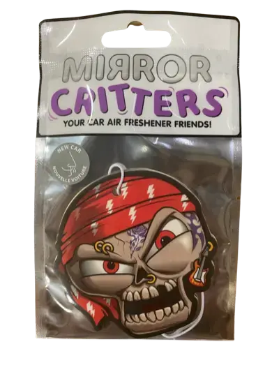 Air Freshener Mirror Critters Pirate New Car Scented- 24 Pieces Per Pack 41443 1
