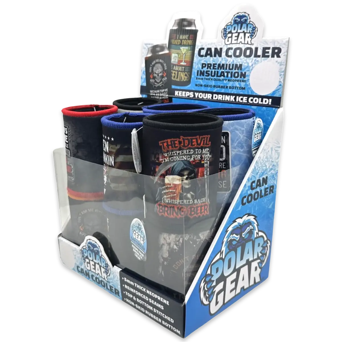 Neoprene Can & Bottle Cooler - 12 Pieces Per Retail Ready Display 23735 1