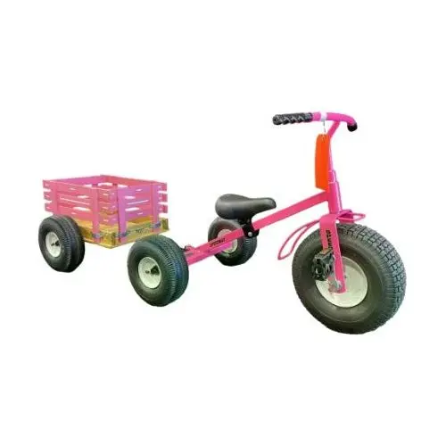 (Red) Speedway Heavy Duty Tricycle W/ Cart Wagon 4