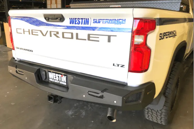 Westin 58-421215 Chevy Silverado 2500/3500 2020-2025 Pro-Series Rear Bumper Black Finish (Accommodates Dual Exhaust) 1