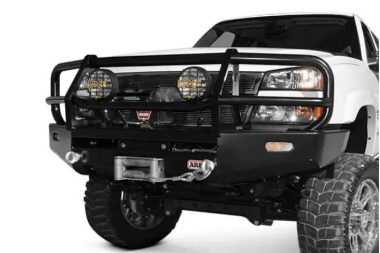Arb 3462020 Chevy Silverado 2500/3500 2003-2006 Deluxe Front Bumper Winch Ready With Grille Guard, Black Powder Coat Finish 1