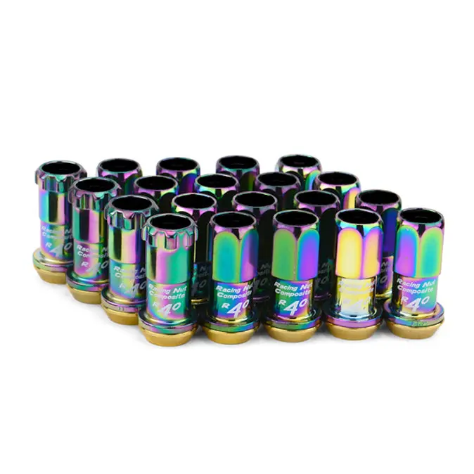 Project Kics R40 (Set Of 20, No Locks) Lug Nuts - Neochrome 2