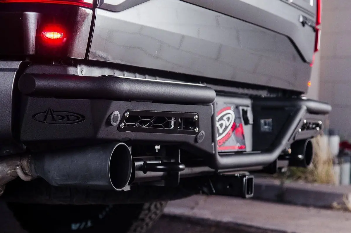 Add R113401280103 2017-2020 Ford F150 Raptor Stealth R Rear Bumper With Backup Sensor In Hammer Black 1