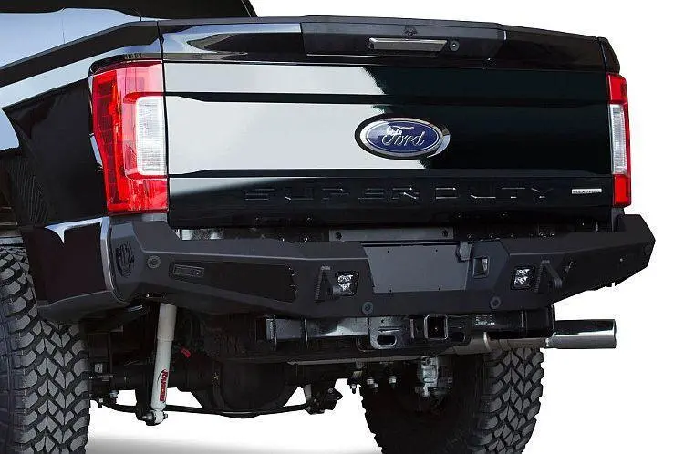 Add R167301280103 2017-2022 Ford F250/F350 Superduty Honeybadger Rear Bumper With Backup Sensor Cut Outs 1