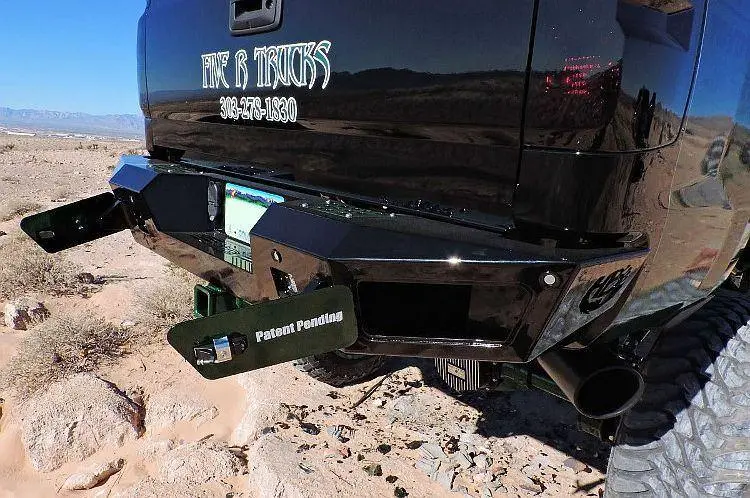 Add R347301280103 Chevy Silverado 2500/3500 2015-2018 Honeybadger Rear Bumper With Backup Sensor Cutouts 2