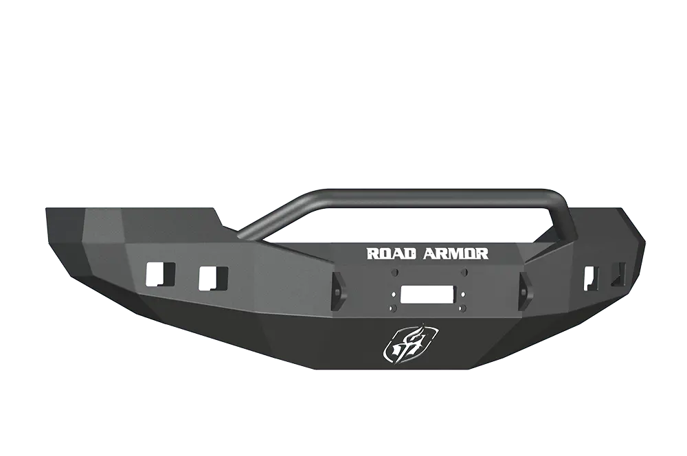Road Armor Stealth 605R4b 2005-2007 Ford F250/F350/F450 Superduty Front Winch Ready Bumper Pre-Runner Style, Black Finish And Square Fog Light Hole 1