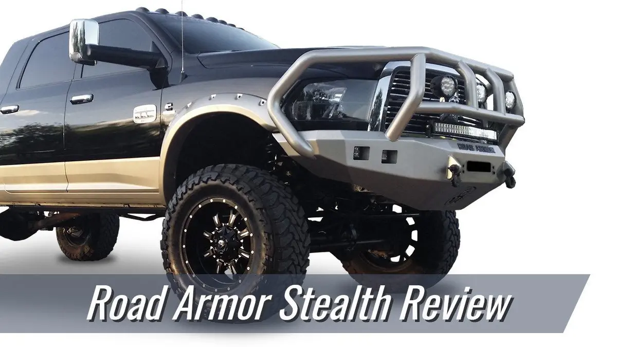 Road Armor Stealth 37600B 2008-2013 Gmc Sierra 1500 Front Winch Ready Bumper No Guard, Black Finish And Round Fog Light Hole 2
